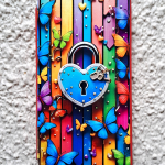Чехол-книга Fashion Case для Xiaomi Redmi 9C, принт, замок и бабочки, красный