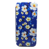 Чехол-книга Fashion Case для Xiaomi Redmi A1 Plus, принт, белые цветы на синем, синий