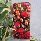 Чехол-книга для Xiaomi Redmi A1 Plus, с защитой, принт, красные и желтые розы, красный