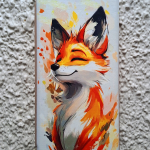 Чехол-книга Fashion Case для Xiaomi Redmi Note 12 4G, красочный принт, лисичка, золотой