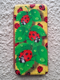 Чехол-книга Fashion Case для Xiaomi Redmi Note 12 5G, принт, божьи коровки, розово-золотой