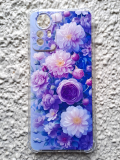 Силиконовый чехол для Xiaomi Redmi Note 12S, антишок, красочный принт, голубые сиреневые и белые цве