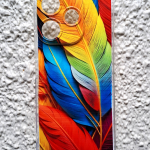 Силиконовый чехол для Xiaomi Redmi 13 4G, антишок, принт, разноцветные перья