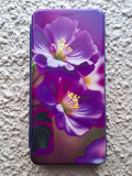 Чехол-книга Fashion Case для Xiaomi Redmi 13 4G, красочный принт, фиолетовые цветы, синий