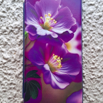 Чехол-книга Fashion Case для Xiaomi Redmi 13 4G, красочный принт, фиолетовые цветы, синий