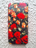 Чехол-книга Fashion Case для Xiaomi Redmi 13 4G, красочный принт, красные и желтые розы, бордовый