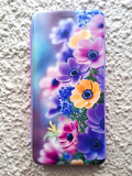 Чехол-книга Fashion Case для Xiaomi Redmi 13 4G, принт, желтые и сиреневые цветочки, сиреневый