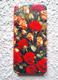 Чехол-книга Fashion Case для Xiaomi Redmi 13C, принт, красные и желтые розы, красный