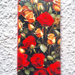 Чехол-книга Fashion Case для Xiaomi Redmi 13C, принт, красные и желтые розы, красный