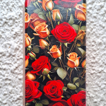 Чехол-книга Fashion Case для Xiaomi Redmi 8, принт, красные и желтые розы, золотой