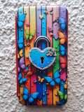 Чехол-книга Fashion Case для Xiaomi Redmi 8, принт, замок и бабочки, красный