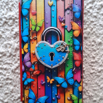 Чехол-книга Fashion Case для Xiaomi Redmi 8, принт, замок и бабочки, красный
