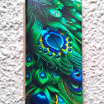 Чехол-книга Fashion Case для Xiaomi Redmi 9A, красочный принт, перья павлина, золотой