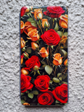 Чехол-книга Fashion Case для Xiaomi Redmi 9T, красочный принт, красные и желтые розы, синий