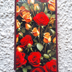 Чехол-книга для Xiaomi Redmi Note 12 4G, с защитой, принт, красные и желтые розы, бордовый