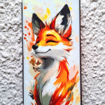 Чехол-книга Fashion Case для Xiaomi Redmi Note 13 Pro 5G, принт, лисичка, бордовый