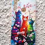 Силиконовый чехол для Xiaomi Redmi Note 8T, красочный принт, три разноцветных кота