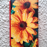 Чехол-книга Fashion Case для Xiaomi Redmi Note 9 Pro, красочный принт, желтые цветы, красный