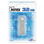 Флеш-накопитель 32Gb Mirex CRAB, USB 2.0, серебро