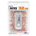 Флеш-накопитель 32Gb Mirex SWIVEL, USB 2.0, белый