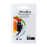 Флеш-накопитель 4Gb OltraMax 210, USB 2.0, пластик, чёрный