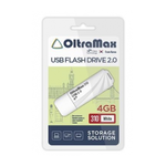 Флеш-накопитель 4Gb OltraMax 310, USB 2.0, пластик, белый