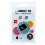 Флеш-накопитель 4Gb OltraMax 70, USB 2.0, пластик, чёрный