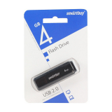 Флеш-накопитель 4Gb SmartBuy LM05, USB 2.0, пластик, чёрный