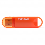 Флеш-накопитель 64Gb Exployd 570, USB 2.0, пластик, оранжевый