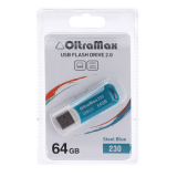 Флеш-накопитель 64Gb OltraMax 230, USB 2.0, пластик, синий