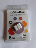 Флеш-накопитель 8Gb OltraMax 70, USB 2.0, пластик, белый