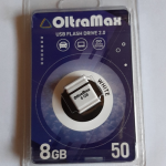 Флеш-накопитель 8Gb OltraMax Drive 50 Mini, USB 2.0, пластик, белый