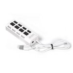 Разветвитель USB HUB 2.0 Хаб с выключателями, 4 порта, СуперЭконом, белый, SBHA-7204-W