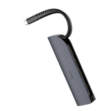 USB-концентратор HOCO HB13, 4 USB выхода, кабель Type-C, цвет: серый