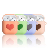 Силиконовый чехол для футляра от Air Pods 1/2, фигурный-мультяшный, сердечко, желтый