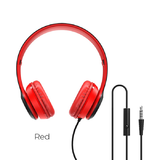 Наушники полноразмерные Borofone BO5, Star sound, микрофон, кабель 1.2м, цвет: красный