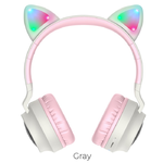 Беспроводные внешние наушники HOCO W27 Cat ear wireless headphones, цвет: серый