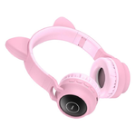 Беспроводные внешние наушники HOCO W27 Cat ear wireless headphones, цвет: розовый