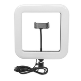 Кольцевая лампа напольная (28 см квадратная) для фото и видеосъемки черная (без треноги)