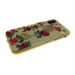 Силиконовый чехол для Iphone 7/8 Блестящий с цветами, розы, золотой