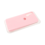 Силиконовый чехол матовый с логотипом для Samsung Galaxy A01, розовый