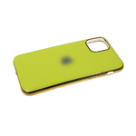 Силиконовый чехол для Iphone 11 Pro глянцевый, блестящий борт с логотипом, салатовый