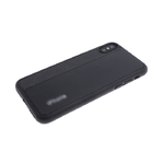 Силиконовый чехол Iphone XR 6.1 кожа с текстилем и логотипом, черный