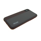 Силиконовый чехол для Xiaomi Redmi 5 Plus кожа с текстилем и логотипом, коричневый