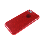 Силиконовый чехол для Huawei P8 Lite плотный с блестками, вырез для лого, красный