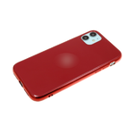 Силиконовый чехол для Iphone 11 Pro утолщенный-глянцевый, блестящий борт с лого, бордовый