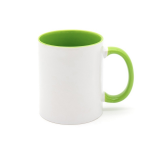 Кружка цветная для сублимации цветная внутри + ручка, Светло-зеленая