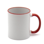 Кружка для сублимации цветной ОБОДОК + ручка, Красная