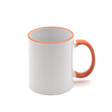 Кружка для сублимации цветной ОБОДОК + ручка, Оранжевая