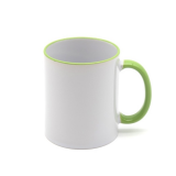 Кружка для сублимации цветной ОБОДОК + ручка, Светло-зеленая